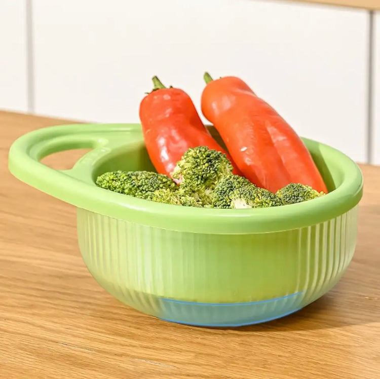Double Layer Rice Wash Basket & Colander Set - Kitchen Drain Strainer