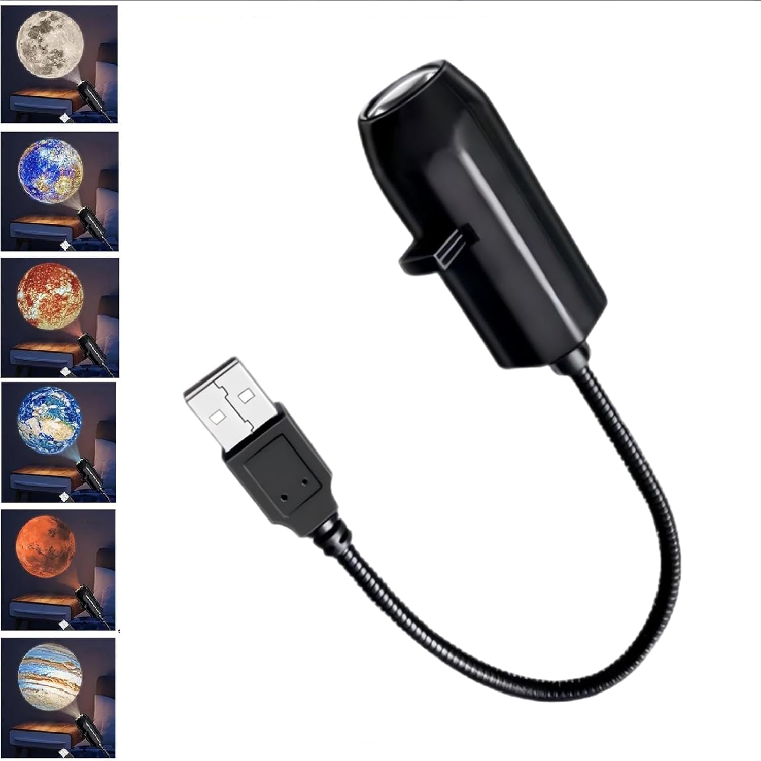 USB Planet Projection Lamp | 10-Lens Starry Sky Night Light & Ceiling Atmosphere Projector