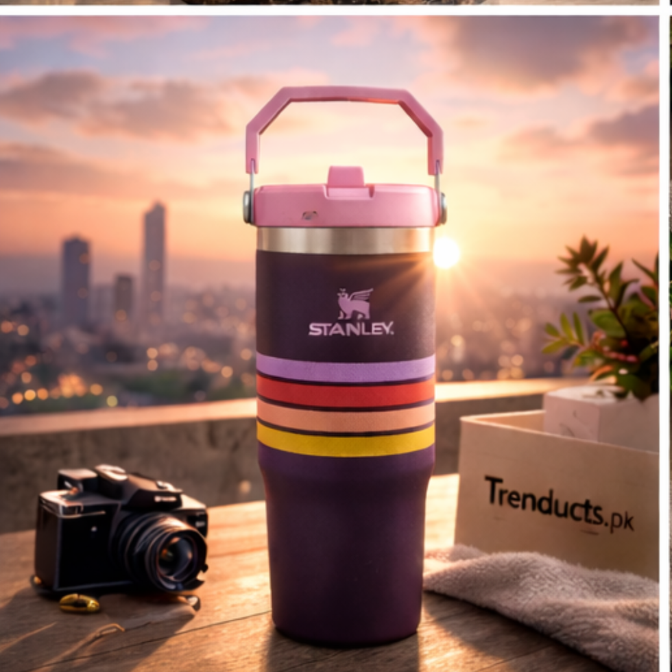 Stanley IceFlow Flip Straw Tumbler – 30oz Plum Stripe