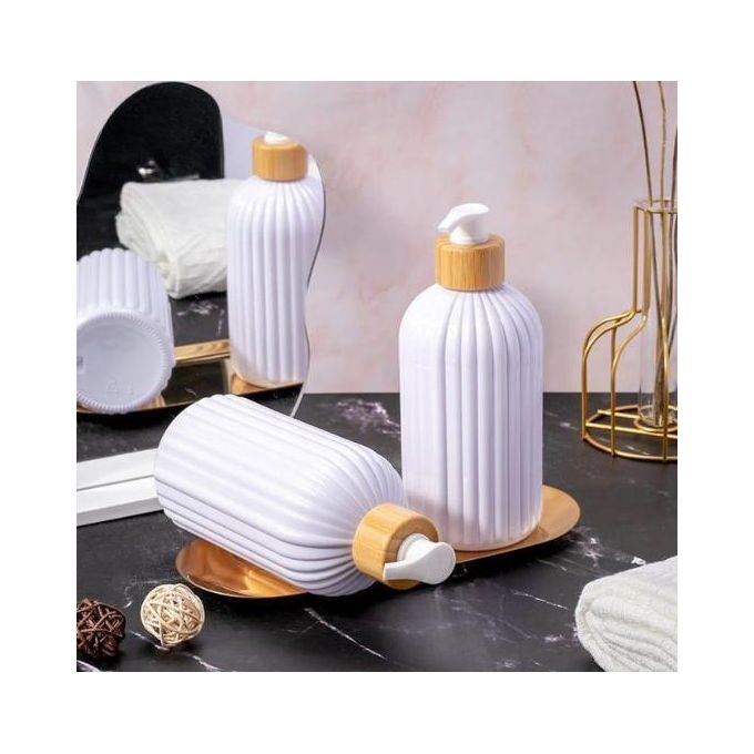 Bamboo Pump Soap Dispenser 500ml - Refillable Shampoo, Conditioner & Body Wash Bottle (each)