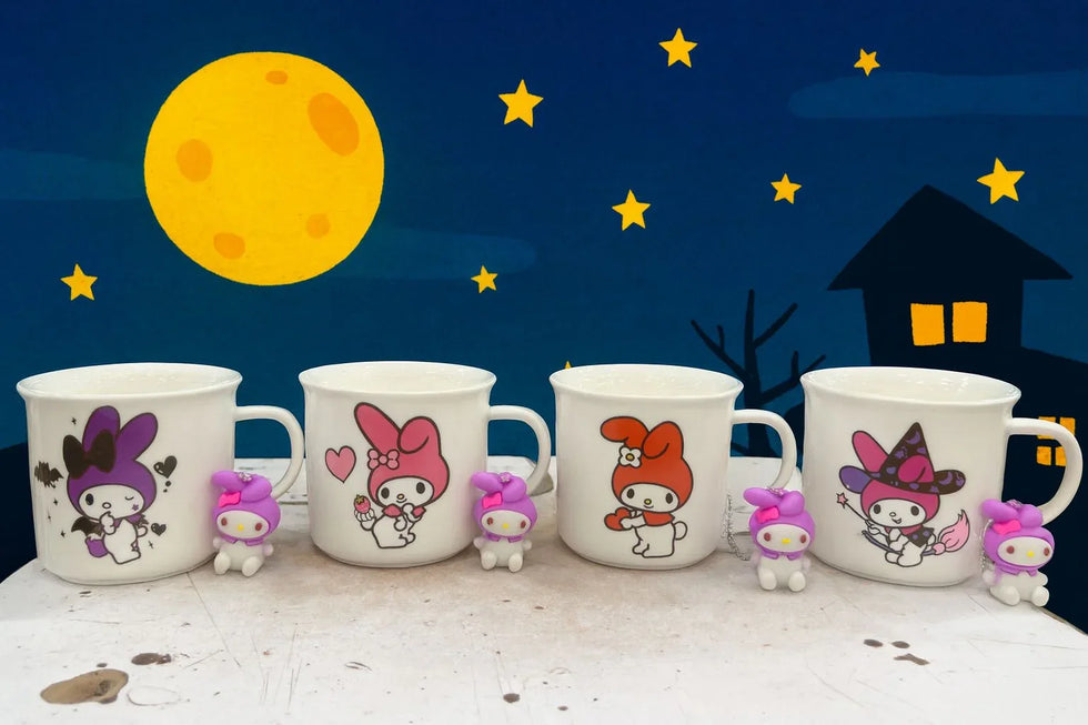 Melody & Kuromi Character Mug with Handle Keychain – Cute Cartoon Cup (each) - Clarify.pk
