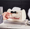 Bow Tissue Box Cover - Glossy Ribbon Tissue Holder