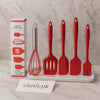 5-Piece Silicone Baking Tool Set – Scraper, Oil Brush, Shovel & Egg Beater (Random Color) - Clarify.pk