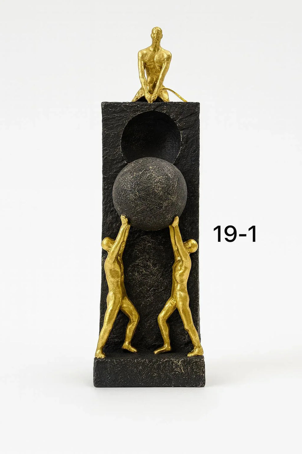 Golden Helping Hand Sculpture – Abstract Fiber Showpiece