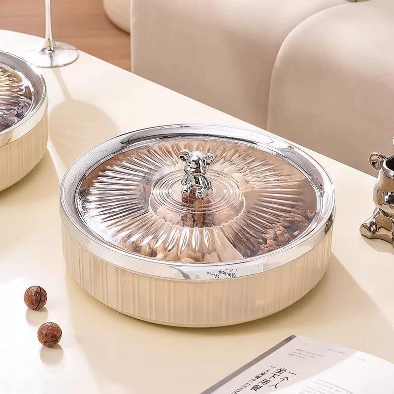 Luxury Dry Fruit Box with Lid – 5 Section Serving Tray