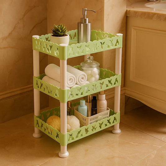 3 Layer Plastic Shelf – Multi-Purpose Storage Rack - Clarify.pk