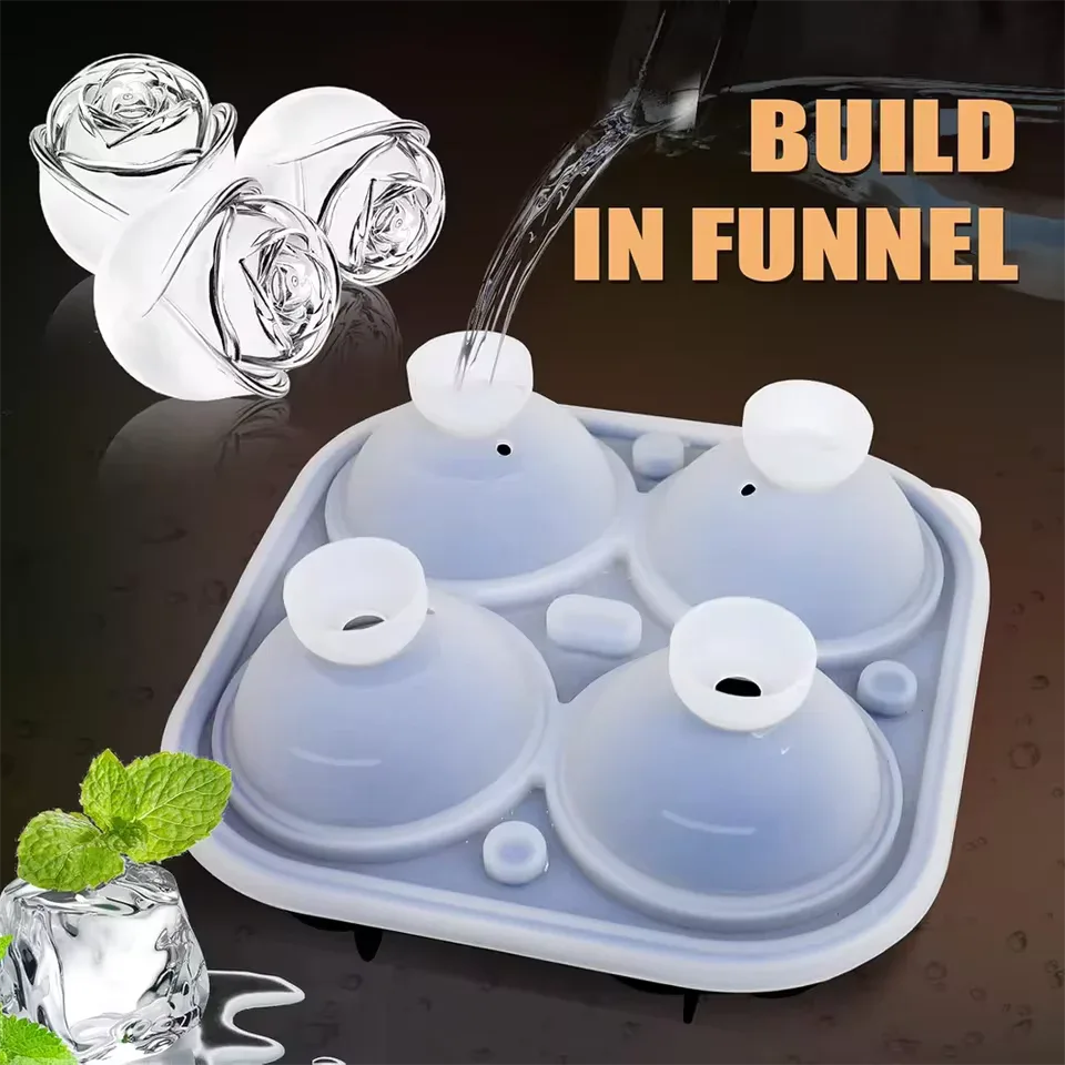 3D Rose Ice Cube Molds for Ice Cream & More