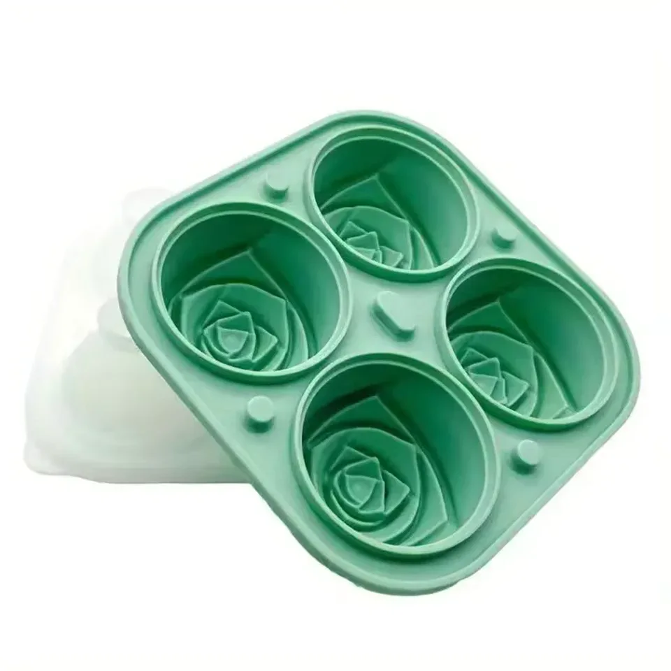 3D Rose Ice Cube Molds for Ice Cream & More