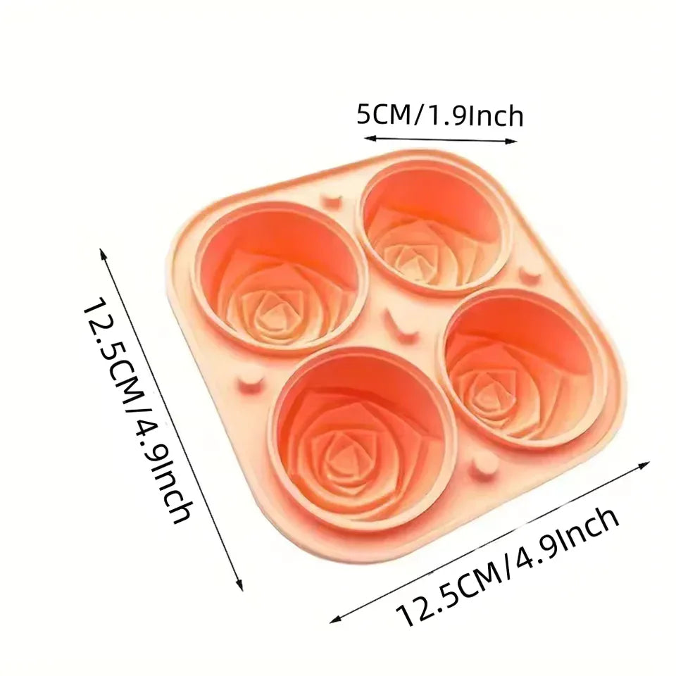 3D Rose Ice Cube Molds for Ice Cream & More