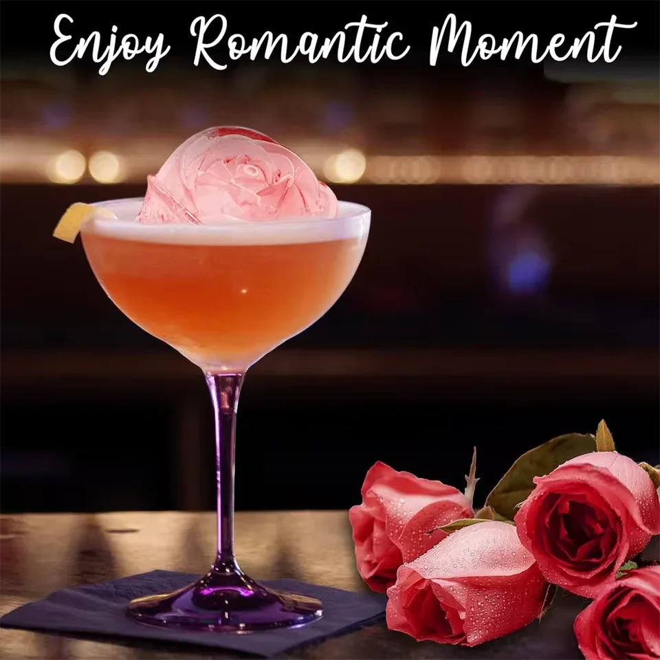 3D Rose Ice Cube Molds for Ice Cream & More