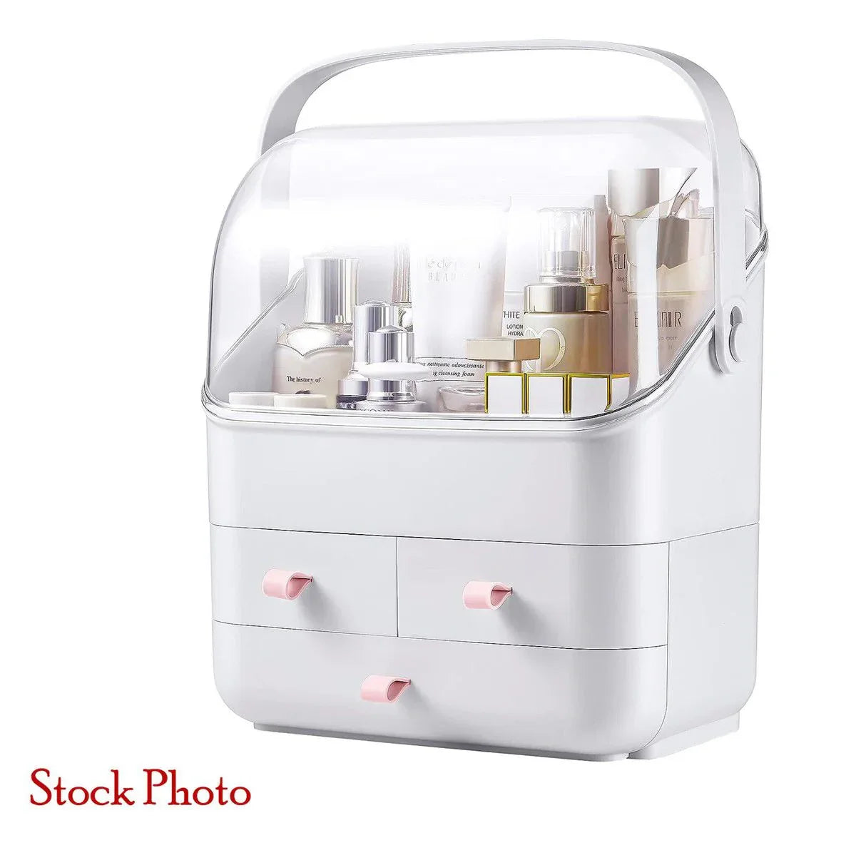 Makeup Organizer Storage Box with Cover & Drawers (Random Color) - Clarify.pk