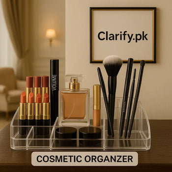 Acrylic Makeup Organizer – Multi-Compartment Cosmetic Holder - Clarify.pk