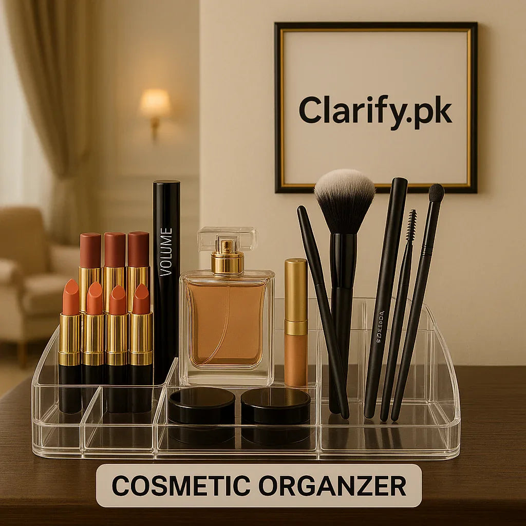 ایکریلک میک اپ آرگنائزر - ملٹی کمپارٹمنٹ کاسمیٹک ہولڈر