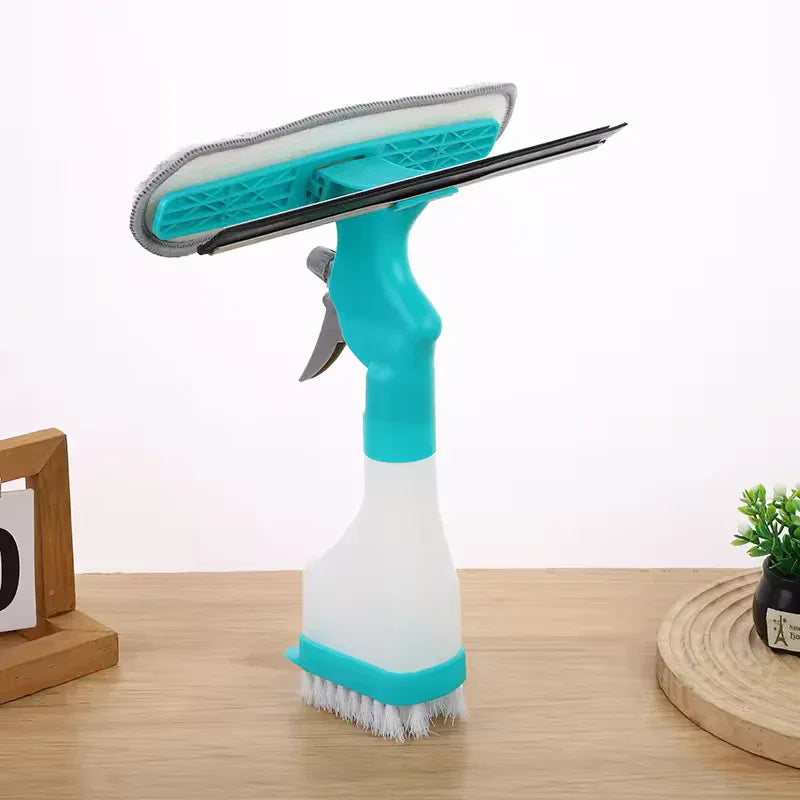 4-in-1 Window Glass Cleaner Tool with Spray Bottle - Clarify.pk