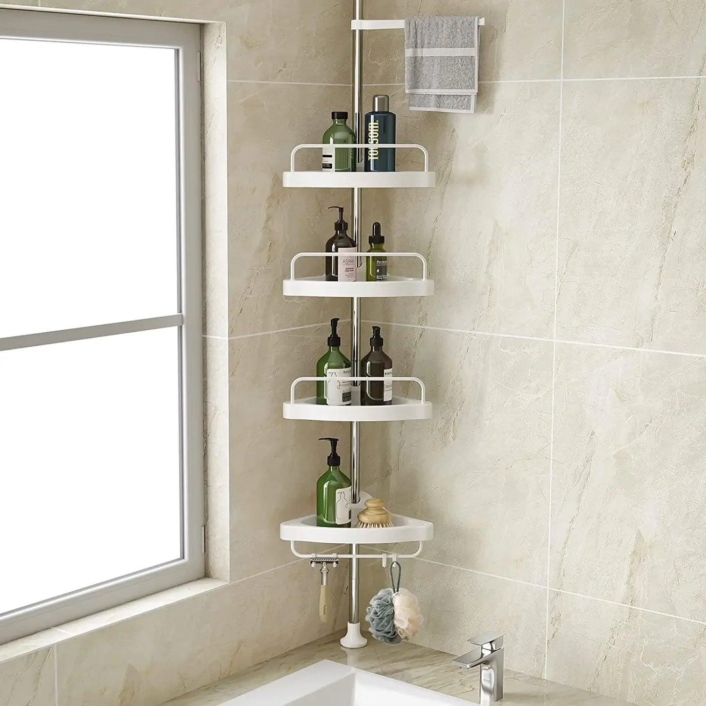 4 Tier Bathroom Storage Rack - Space-Saving Organizer - Clarify.pk