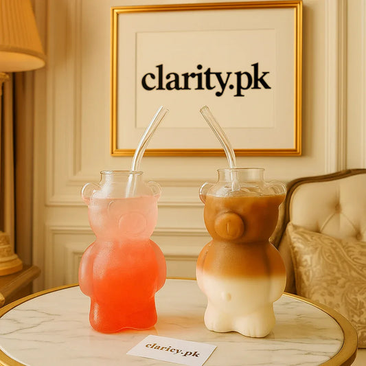 Ice Tea Bear Bottle 500ml – Cute Portable Drink Cup - Clarify.pk