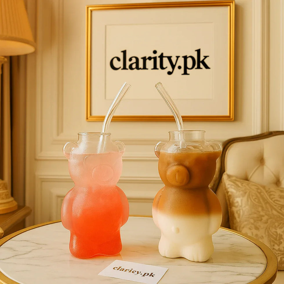 Ice Tea Bear Bottle 500ml – Cute Portable Drink Cup - Clarify.pk