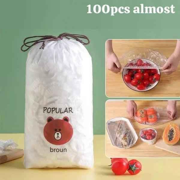 100-Pack of Stretchable Plastic Bowl Covers for Food Storage - Clarify.pk