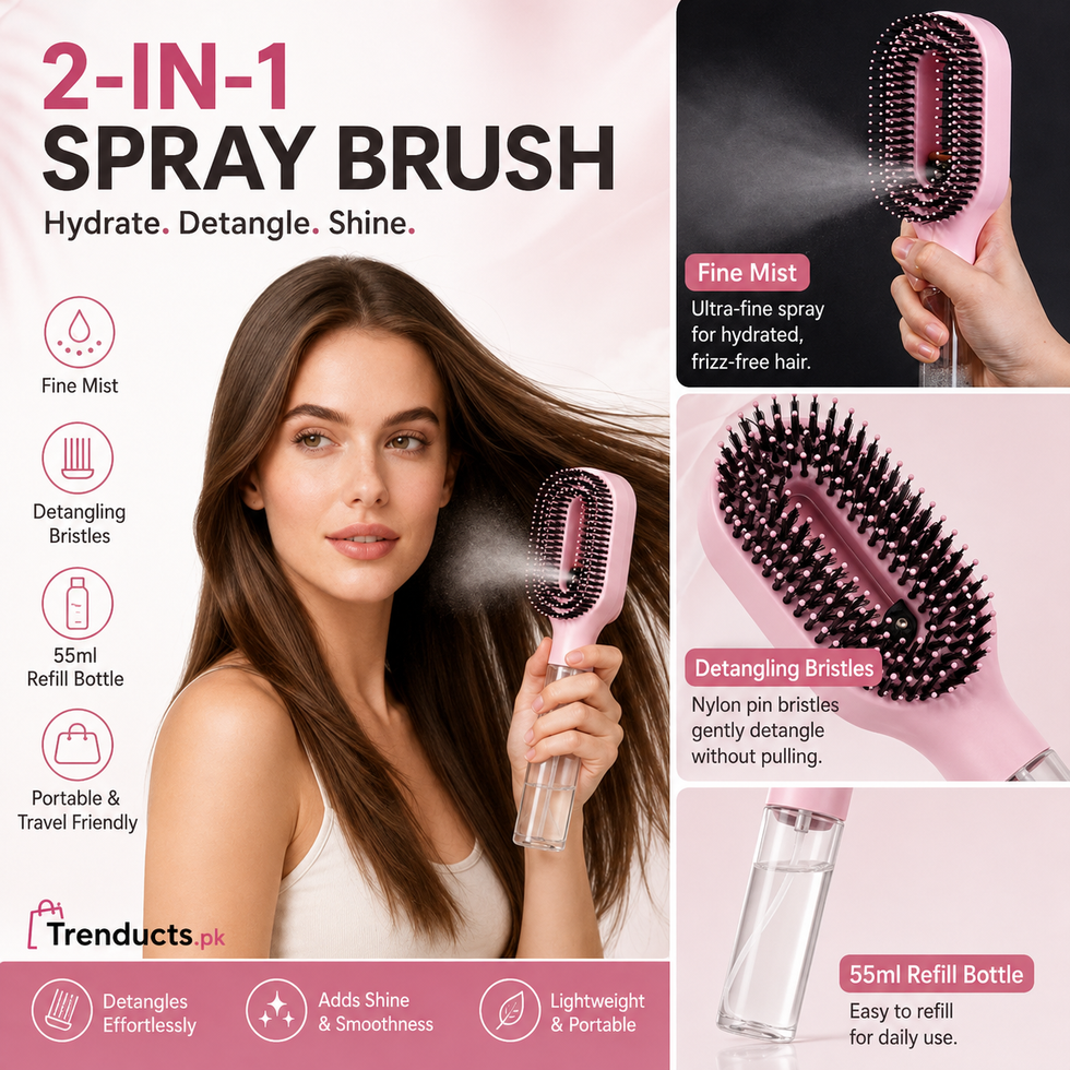 2-in-1 Fine Mist Spray Hair Brush