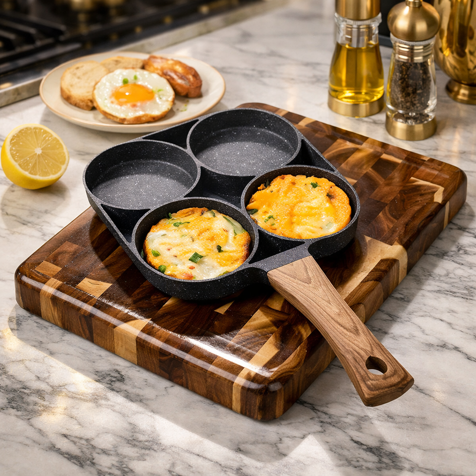 4 Compartment Non-Stick Frying Pan – Premium Quality