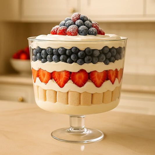 4L Glass Trifle Bowl – Dessert & Salad Serving Bowl - Clarify.pk