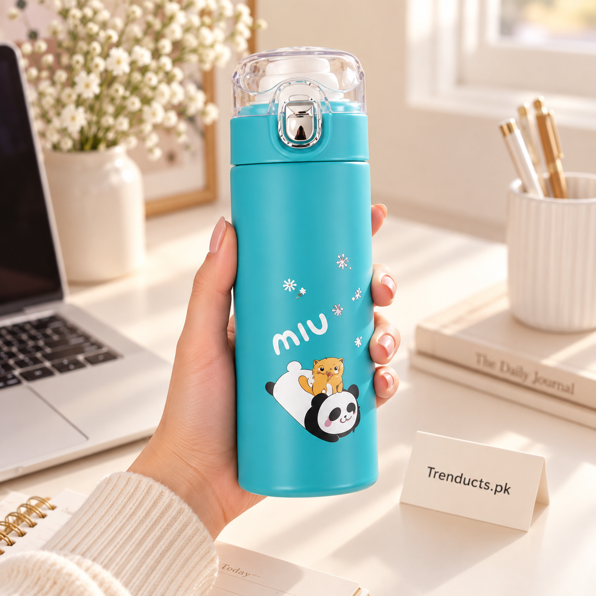 420ml Printed Stainless Steel Vacuum Water Bottle (Random Color)