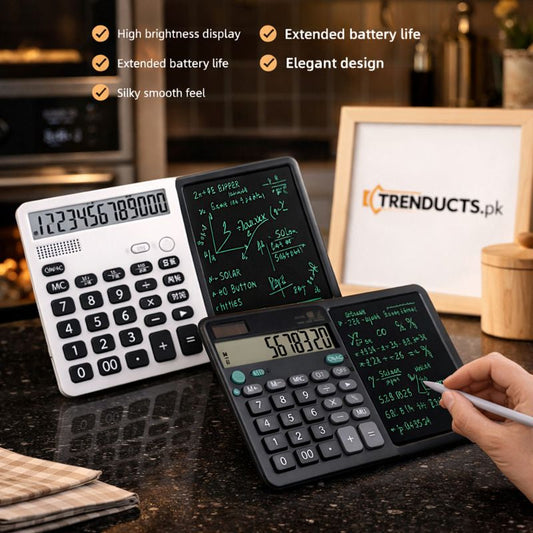 12-Digit LCD Desktop Calculator with Integrated Writing Tablet SRL
