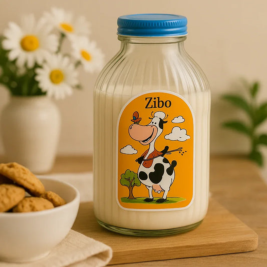 Vintage Glass Milk Bottle – 1L Luxury Kitchen Storage - Clarify.pk