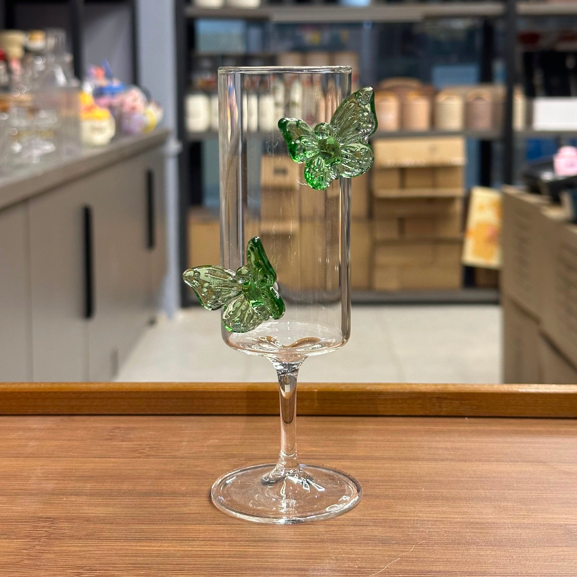 Luxury 3D Butterfly Stemmed Glass – Elegant Crystal Drinkware