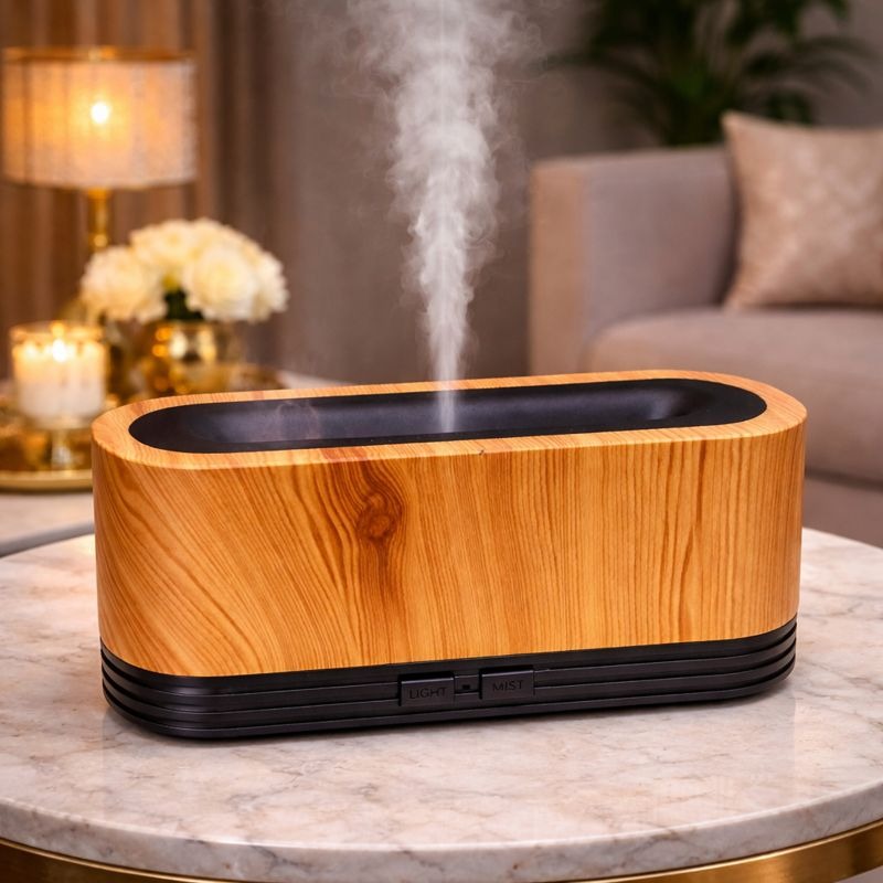 Electric Wooden Texture Humidifier – Luxury Mist