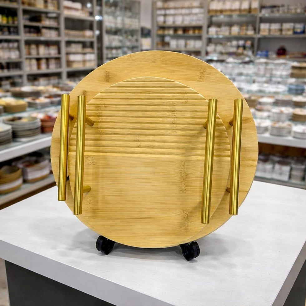 Artisanal Bamboo 2-Piece Circular Nesting Tray Set