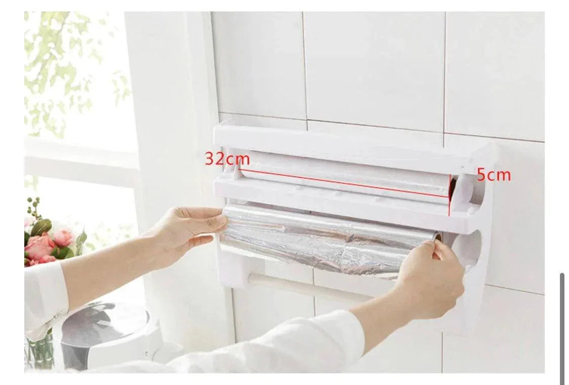 3 in 1 Paper Dispenser - Versatile Tissue, Towel, and Wrap Holder for Home and Office - Clarify.pk