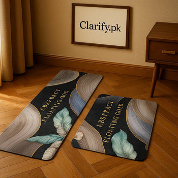 Luxury Abstract Floating Gold 2-Piece Mat Set - Clarify.pk