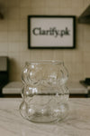 Bubble Glass Cup - Modern Textured Drinking Glass - Clarify.pk