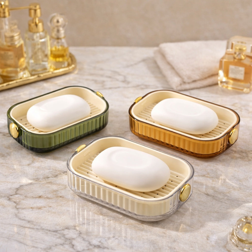 Dual-Layer Self-Draining Soap Holder