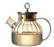 Electroplated Glass Kettle with Golden Handle - Clarify.pk