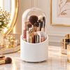 360° Rotating Makeup Brush Holder with Dustproof Dome Lid – Vanity Organiser