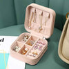 Mini Leather Jewelry Case - Elegant Travel Cosmetic Box for Jewelry and Accessories