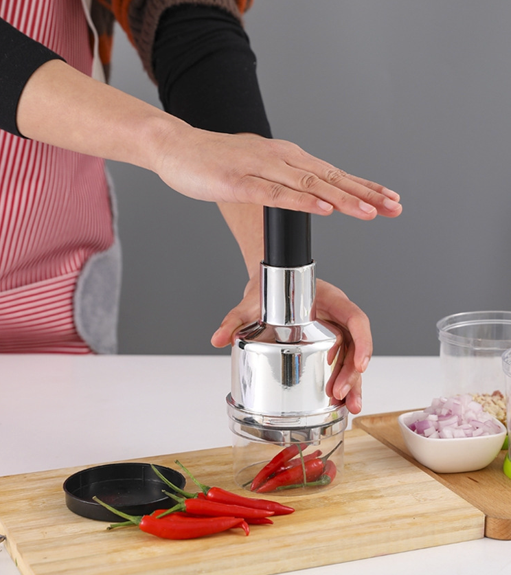 Stainless Steel Manual Push Vegetable Chopper