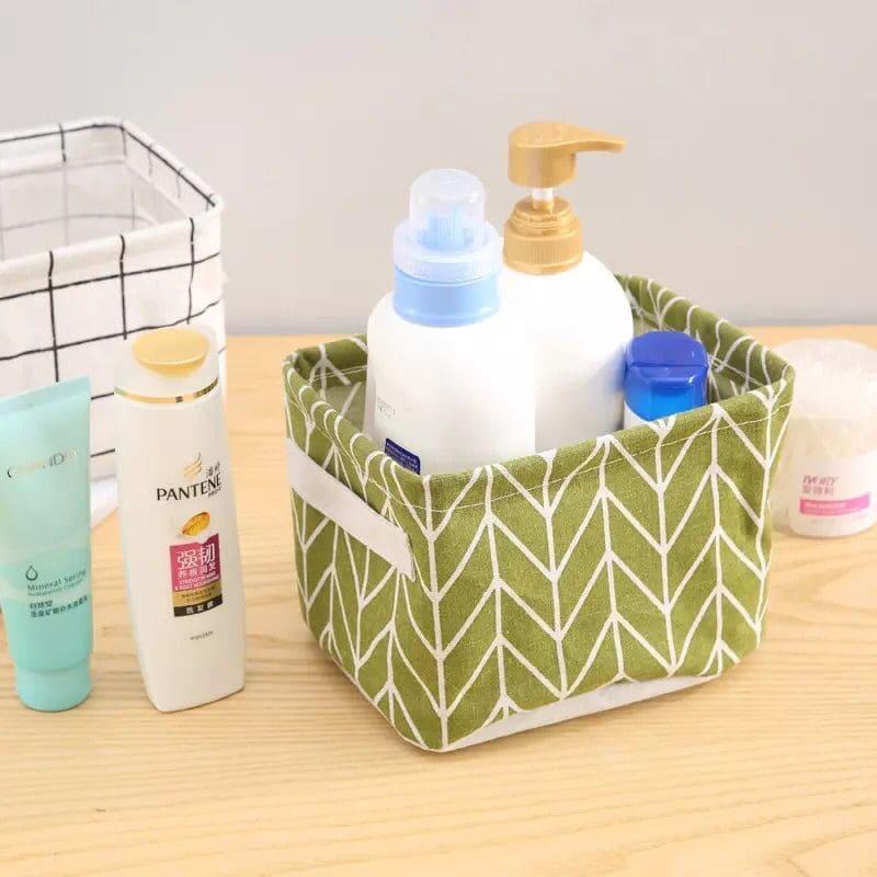 Mini Cotton Desktop Storage Basket - Stylish and Foldable Organizational Solution - Clarify.pk