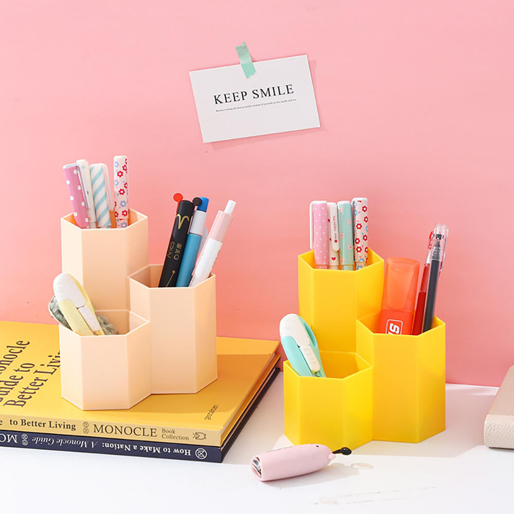 Honeycomb Desk Pen Holder - Hexagonal Office Organizer