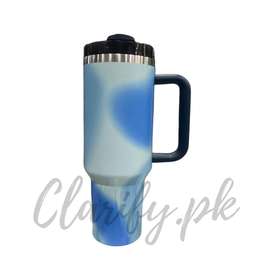 Premium Blue Wave Gradient 40oz Tumbler – 1200ml Water Bottle - Clarify.pk