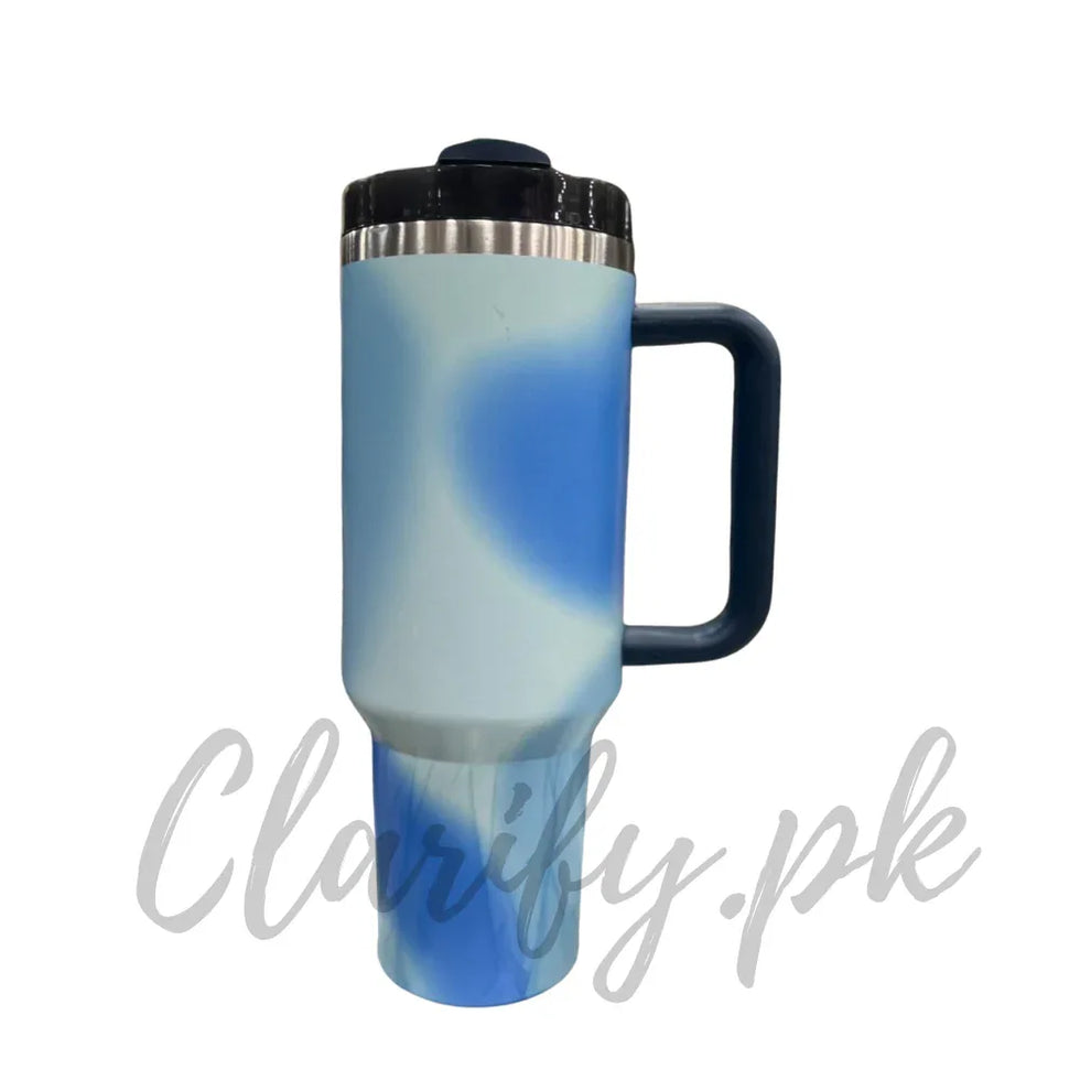 Premium Blue Wave Gradient 40oz Tumbler – 1200ml Water Bottle - Clarify.pk