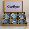 6-Piece Ceramic Bowl Set – Royal Blue Vintage Pattern Collection - Clarify.pk