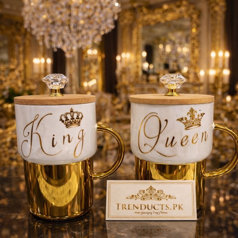Luxury King Queen Ceramic Mug – Couple Mug (Each)