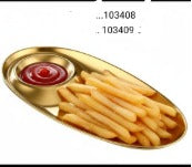 Golden Stainless Steel Plate with Sauce Compartment - Trenducts.pk