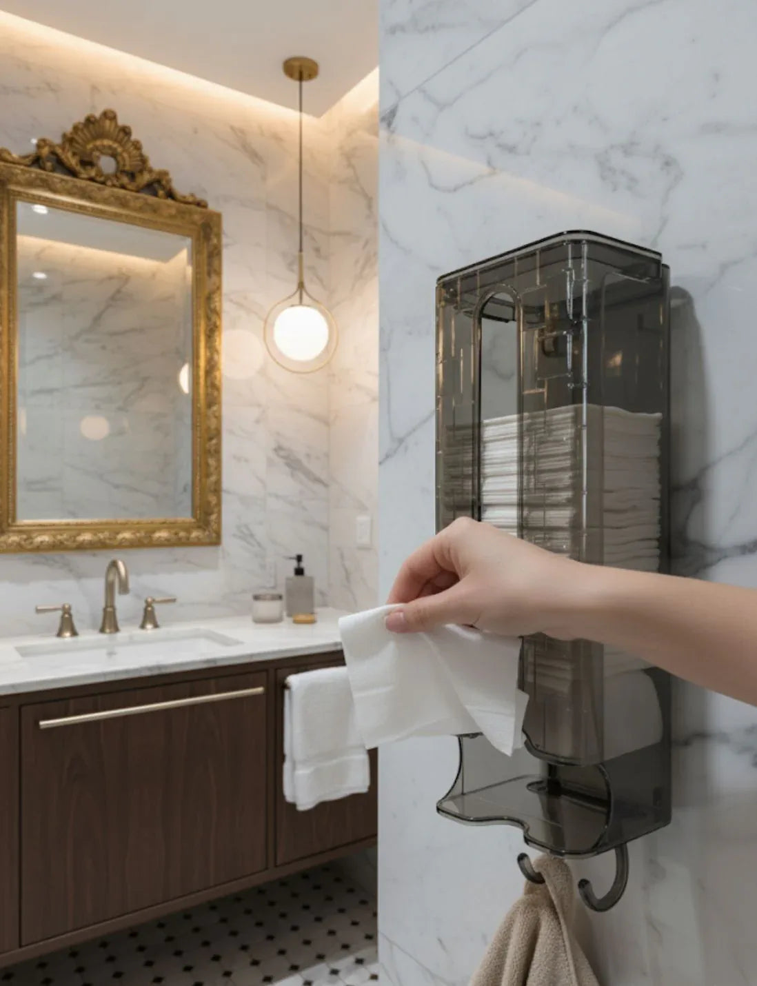 Acrylic Wall Mounted Tissue Holder – Modern Bathroom & Kitchen Dispenser - Clarify.pk