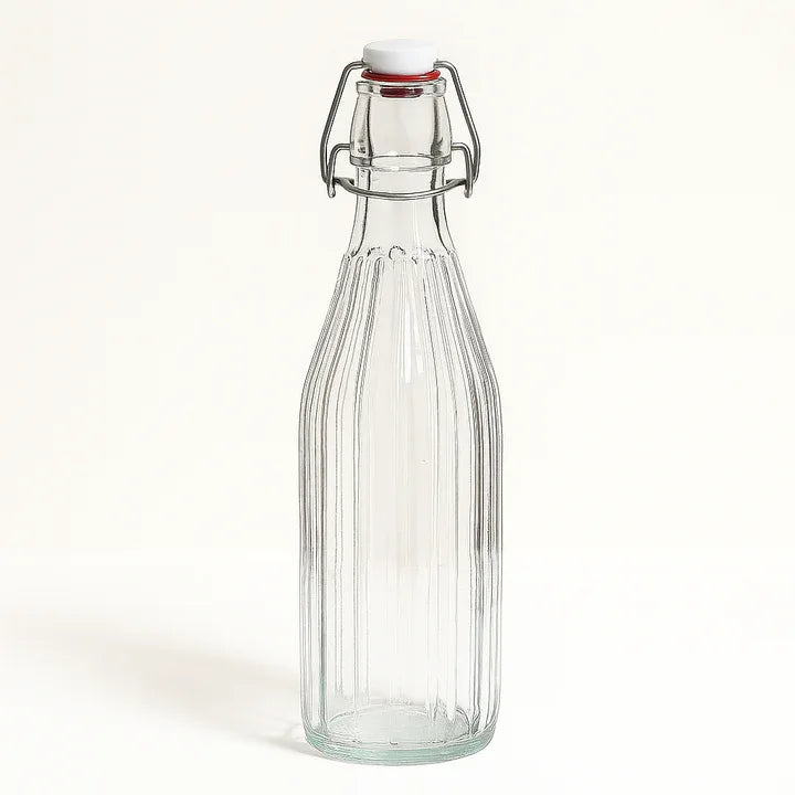 1000ml Clip Glass Bottle – Airtight Storage Bottle - Clarify.pk