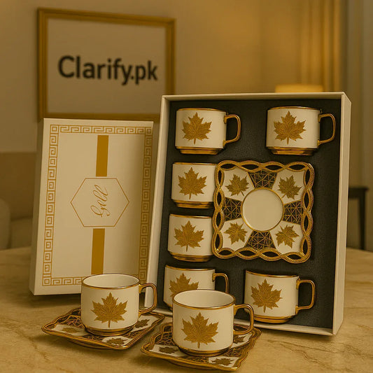 6pcs Cup & Saucer Set – Elegant Tea & Coffee Serving Set - Clarify.pk