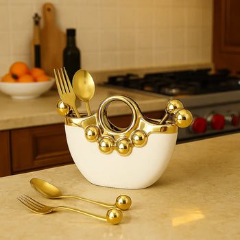 Golden Ceramic 6pcs Fork Set – Luxury Dining Cutlery - Clarify.pk